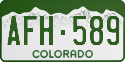 CO license plate AFH589