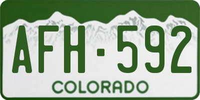 CO license plate AFH592