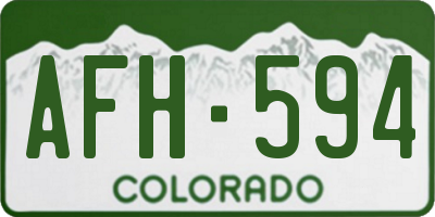 CO license plate AFH594