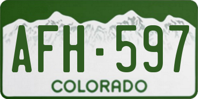 CO license plate AFH597