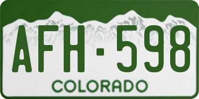 CO license plate AFH598