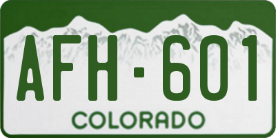 CO license plate AFH601