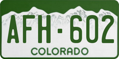 CO license plate AFH602