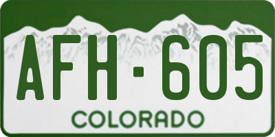 CO license plate AFH605