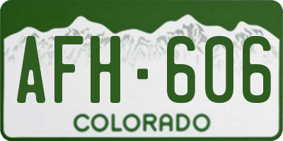 CO license plate AFH606