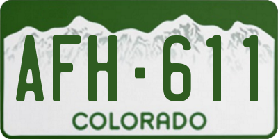 CO license plate AFH611