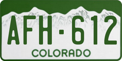 CO license plate AFH612