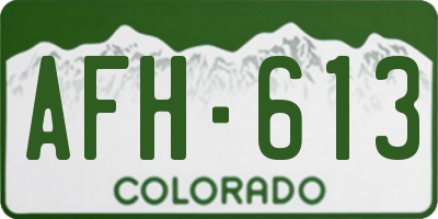 CO license plate AFH613