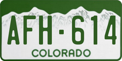 CO license plate AFH614