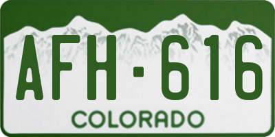 CO license plate AFH616