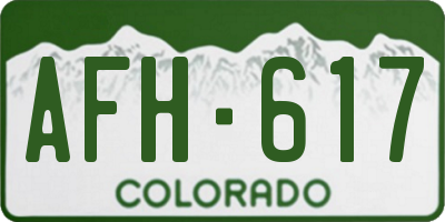 CO license plate AFH617