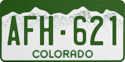 CO license plate AFH621