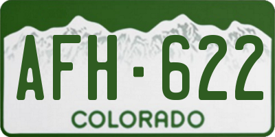 CO license plate AFH622