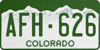 CO license plate AFH626