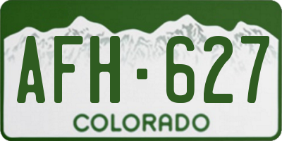 CO license plate AFH627
