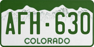 CO license plate AFH630