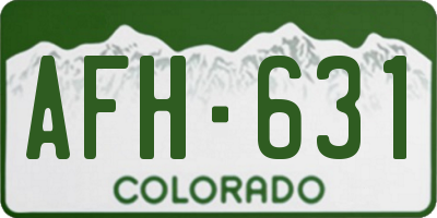 CO license plate AFH631