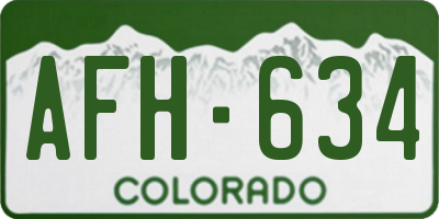 CO license plate AFH634