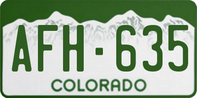 CO license plate AFH635