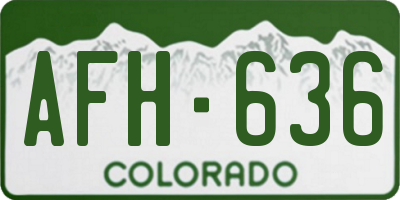 CO license plate AFH636