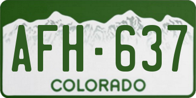 CO license plate AFH637