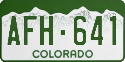 CO license plate AFH641
