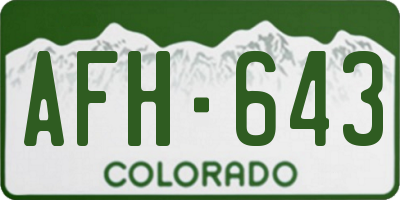 CO license plate AFH643