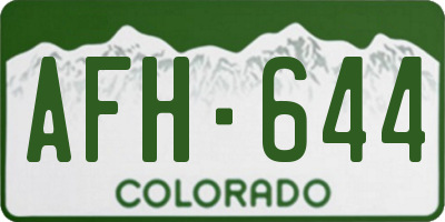 CO license plate AFH644