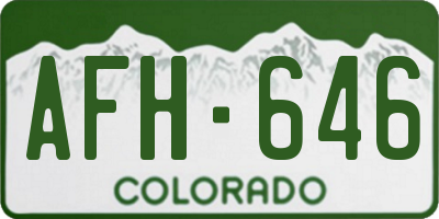 CO license plate AFH646