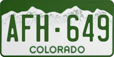 CO license plate AFH649