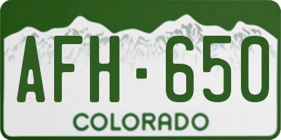 CO license plate AFH650