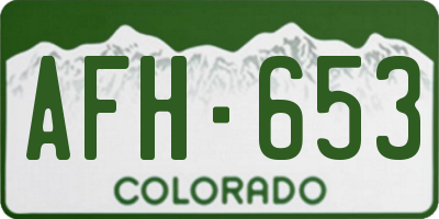 CO license plate AFH653