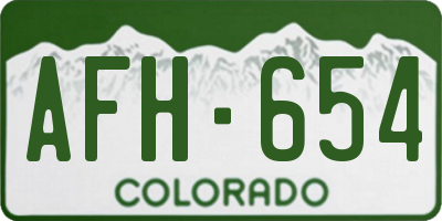 CO license plate AFH654