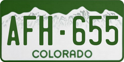 CO license plate AFH655