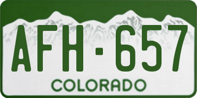 CO license plate AFH657