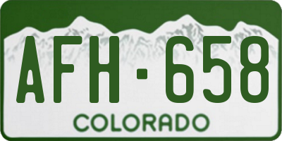 CO license plate AFH658