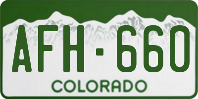 CO license plate AFH660