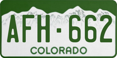 CO license plate AFH662