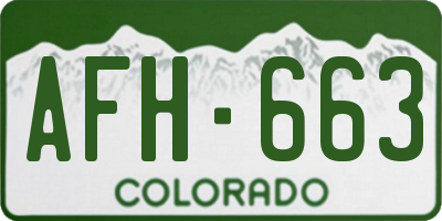 CO license plate AFH663