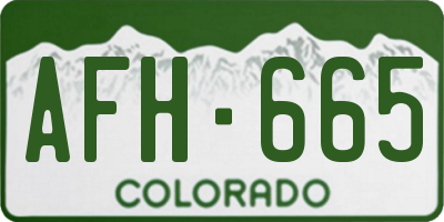 CO license plate AFH665