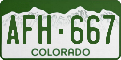 CO license plate AFH667