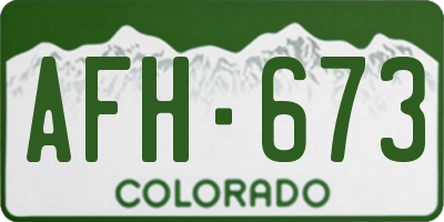 CO license plate AFH673