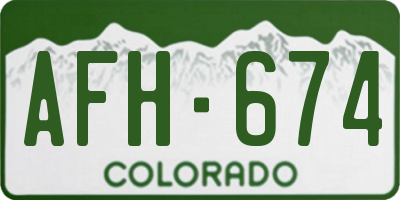 CO license plate AFH674
