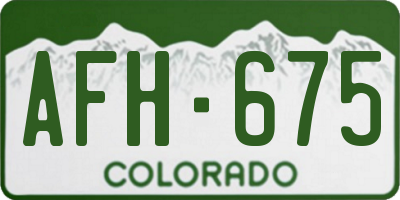 CO license plate AFH675