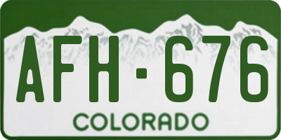 CO license plate AFH676