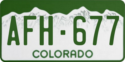 CO license plate AFH677