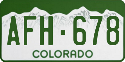 CO license plate AFH678