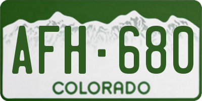 CO license plate AFH680