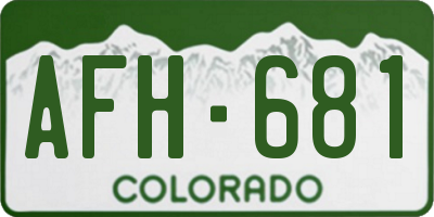 CO license plate AFH681