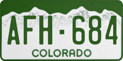 CO license plate AFH684
